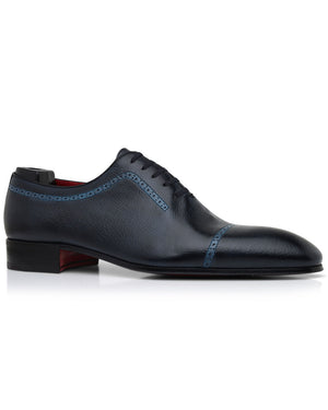 Leather Oxford in Blue