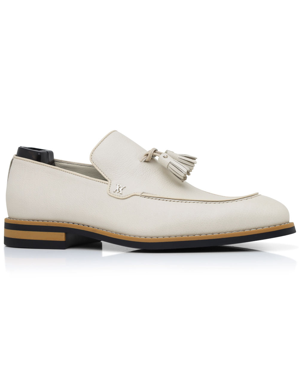 Leather Tassel Loafer in Panna