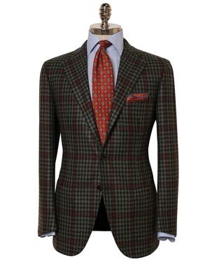 Sage and Brown Check Cashmere Sportcoat