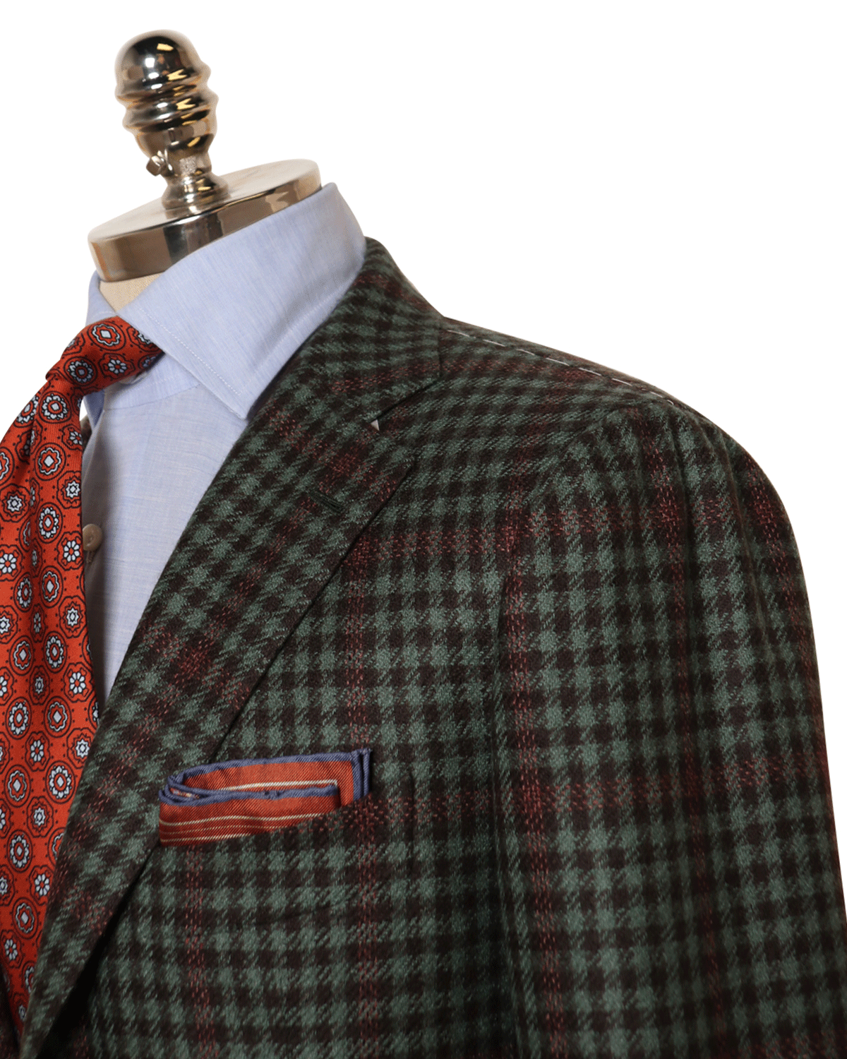 Sage and Brown Check Cashmere Sportcoat