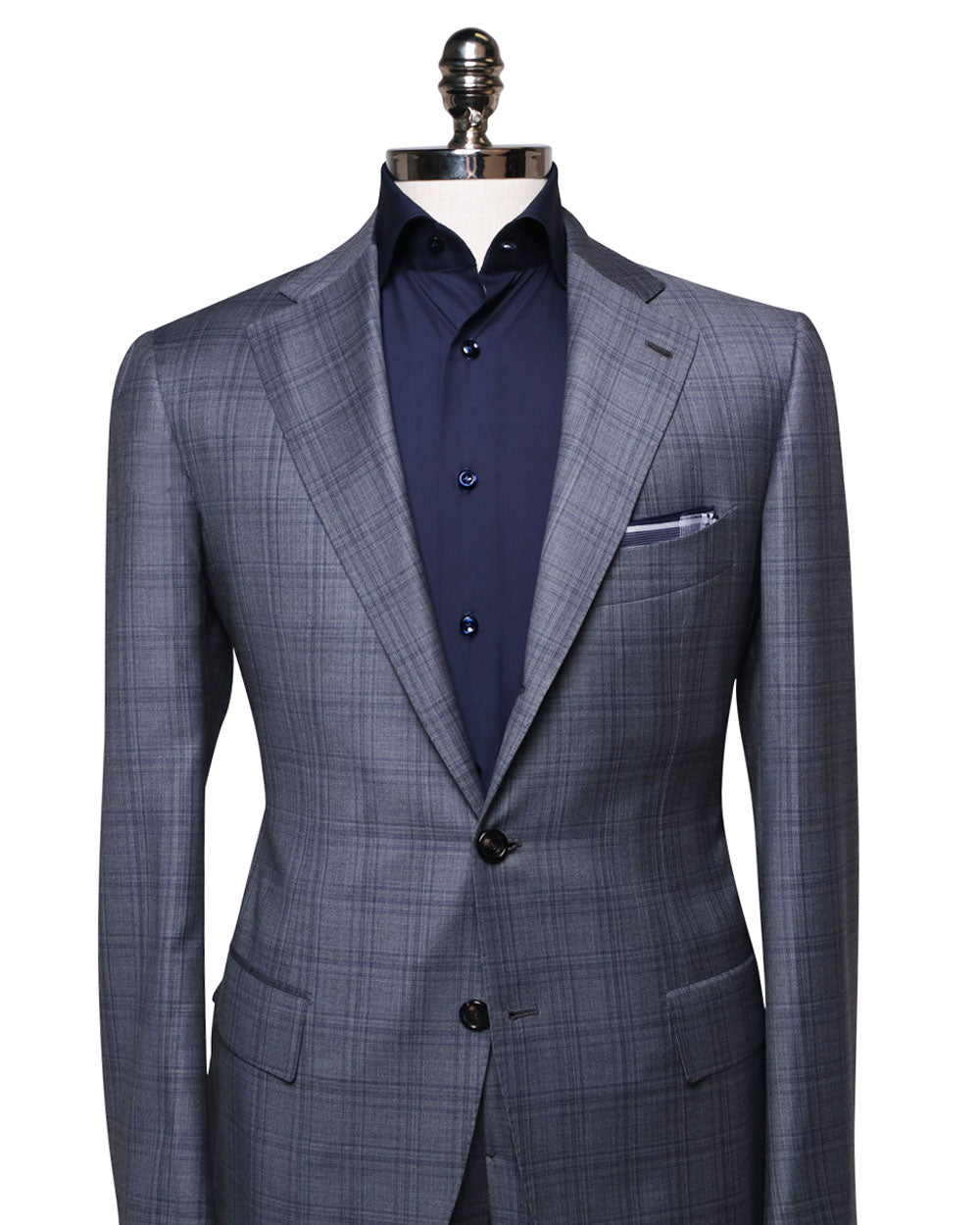 Navy and Grey Plaid Suit