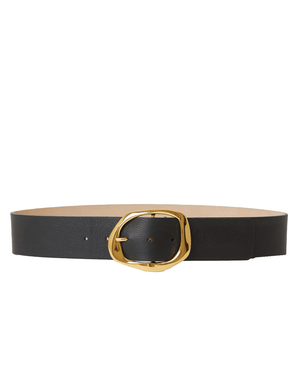 Edmond Leather Belt in Black and Gold