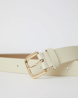 Lennox Mod Leather Belt in Latte and Gold