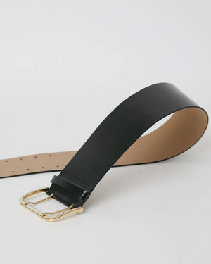 Maddox Mod Leather Belt in Black and Gold