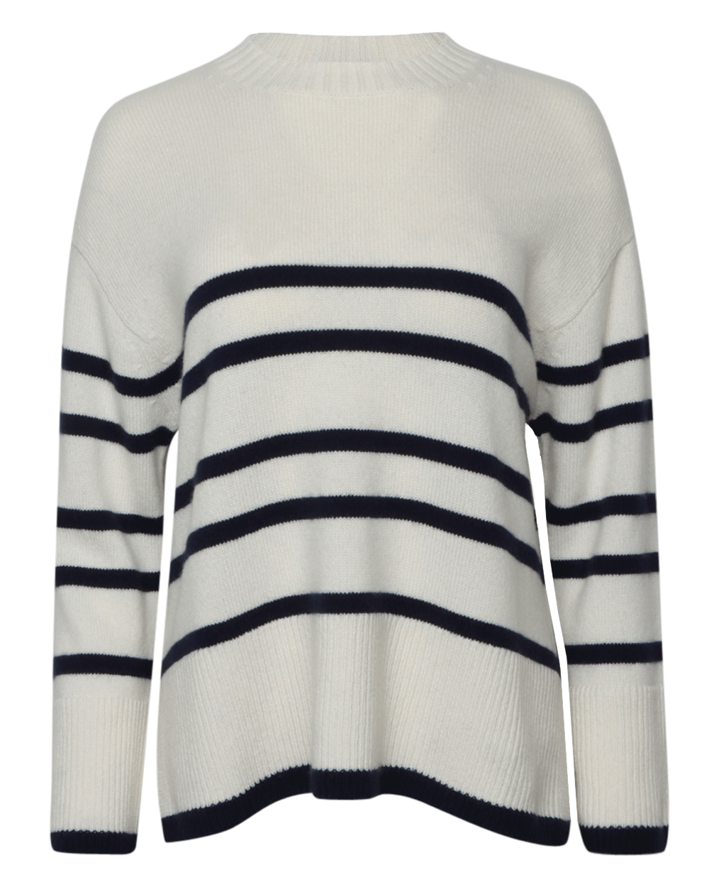 Blue & White Long Sleeve Crew Stripe