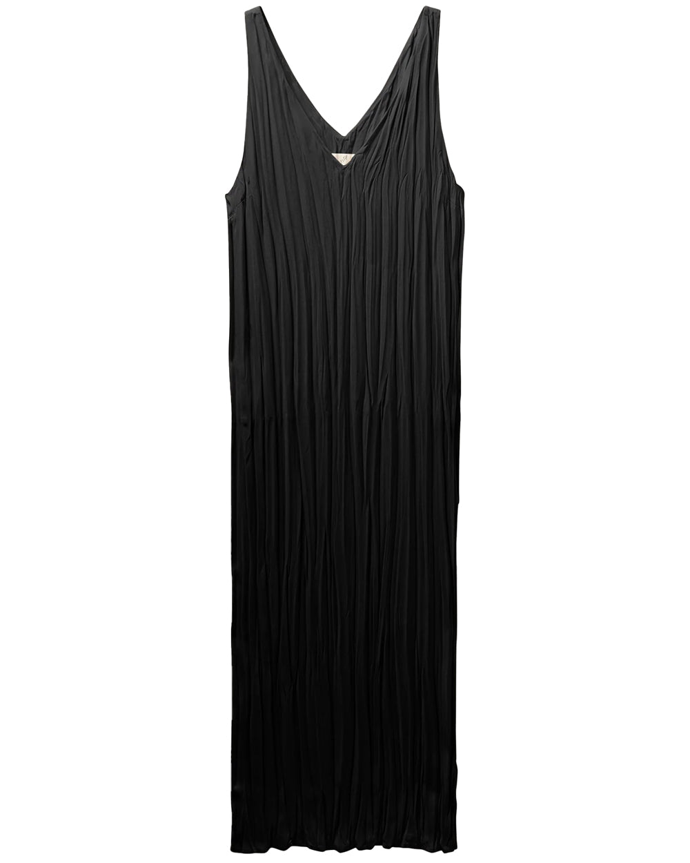 Black Maise Pleated Plisse Dress