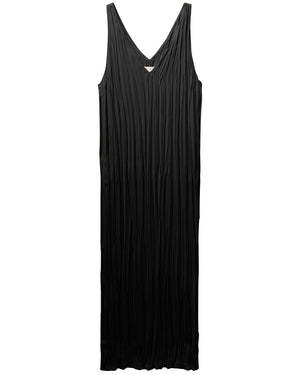 Black Maise Pleated Plisse Dress