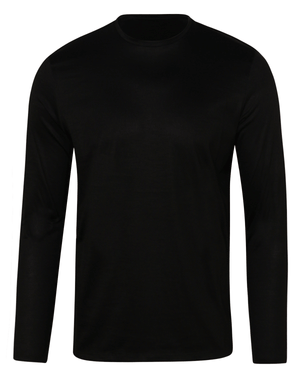 Dark Black Long Sleeve Jersey T-Shirt