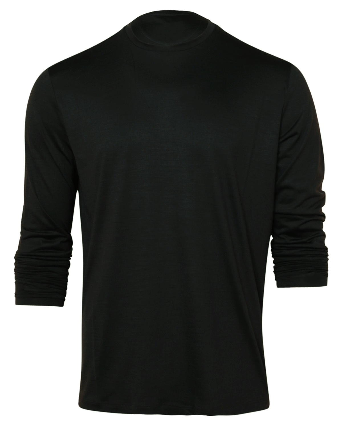 Dark Green Long Sleeve Wool Jersey T-Shirt