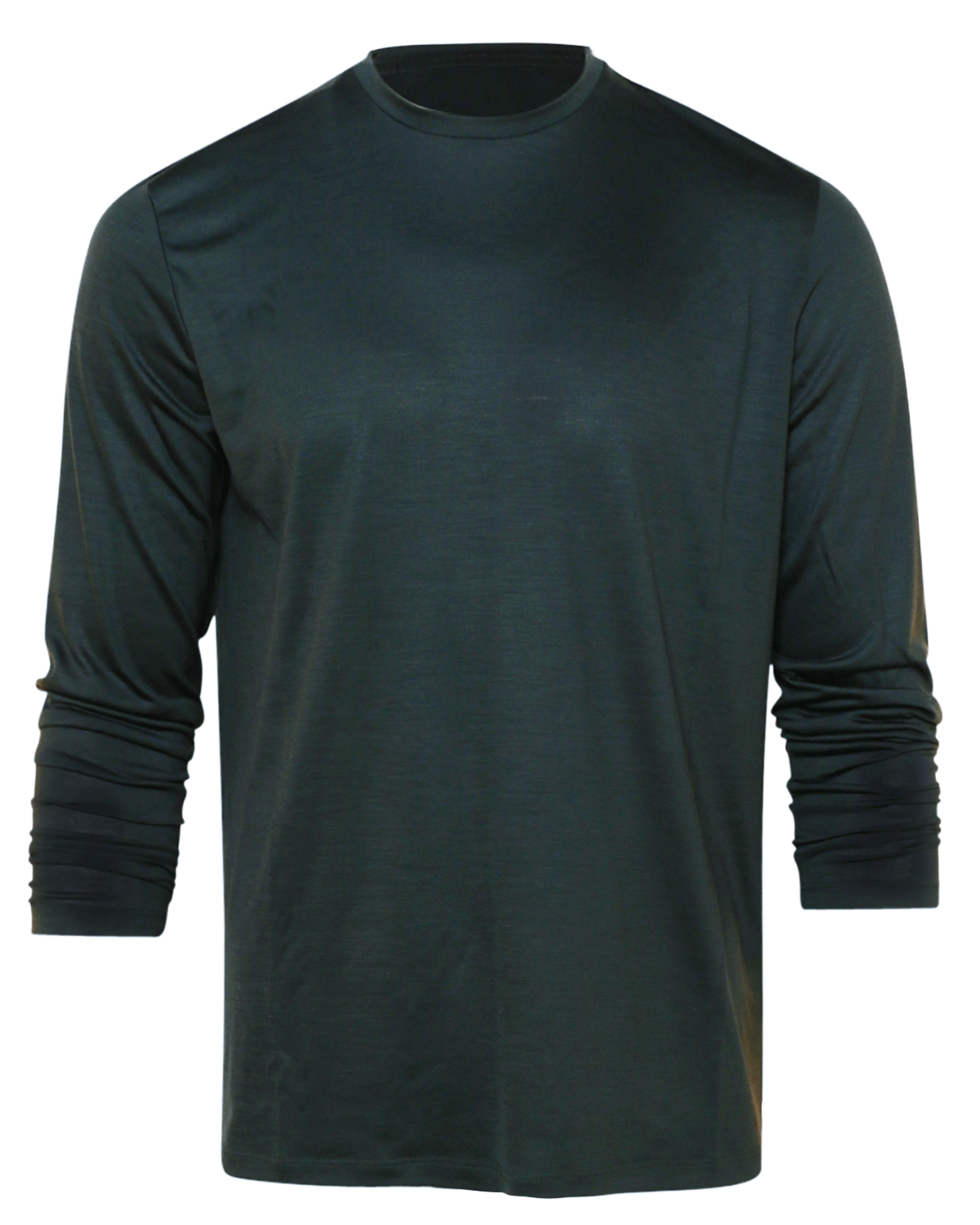 Green Long Sleeve Wool Jersey T-Shirt