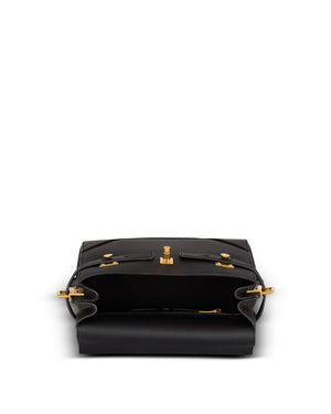 B-Buzz 23 Grained Leather Bag in Black