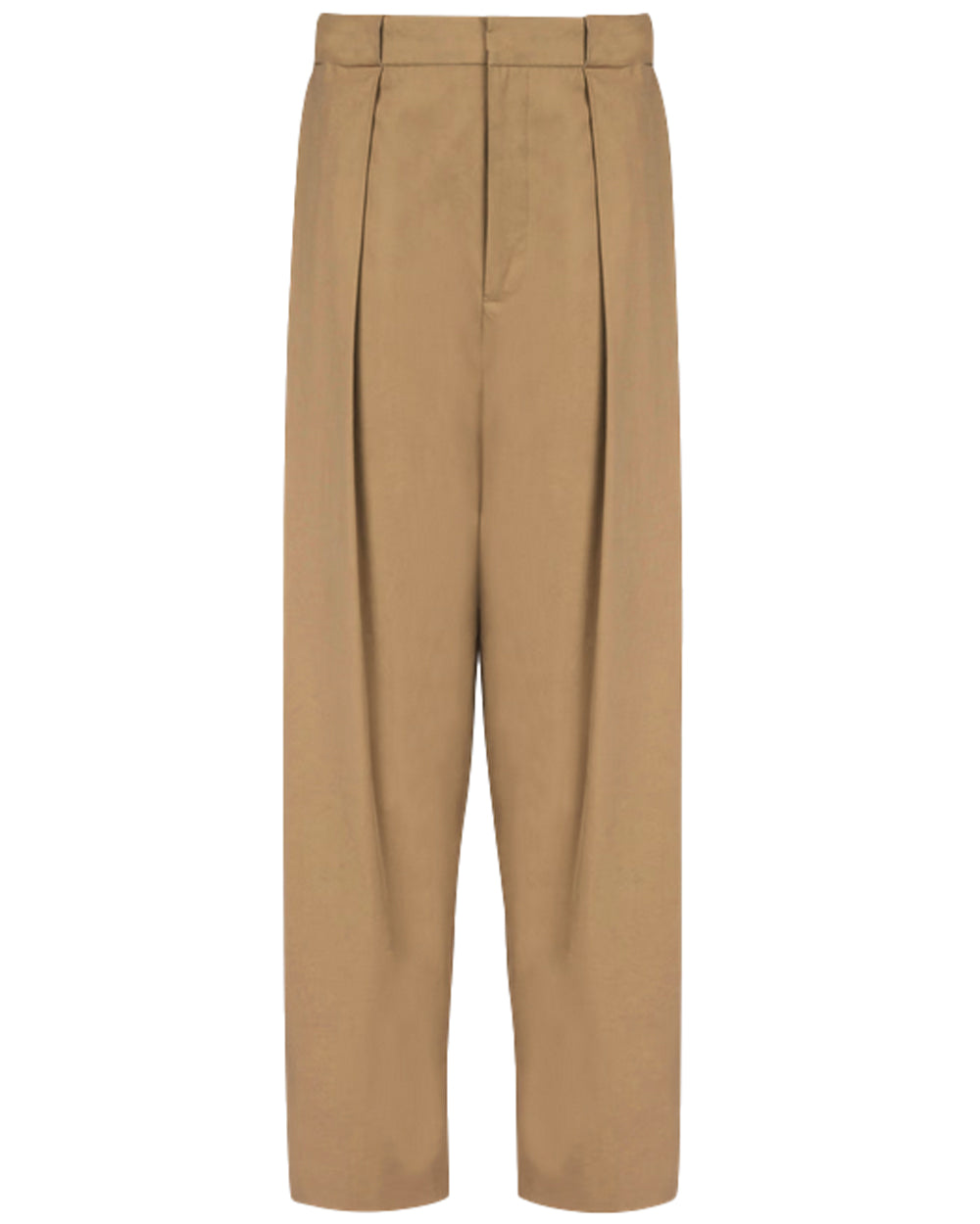 Beige High Waisted Pleated Pant