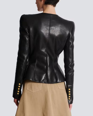 Noir Collarless Basque Jacket