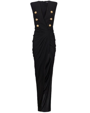 Noir Crepe Tailored Maxi Dress