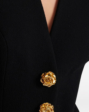 Noir Sleeveless Button Vest