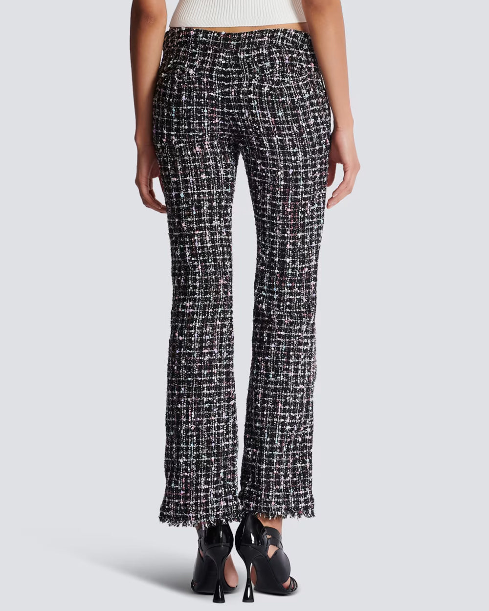 Noir Tweed Flare Pant