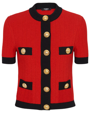 Rouge and Noir Knit Button Cardigan
