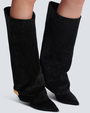 Uma Suede Boots in Black