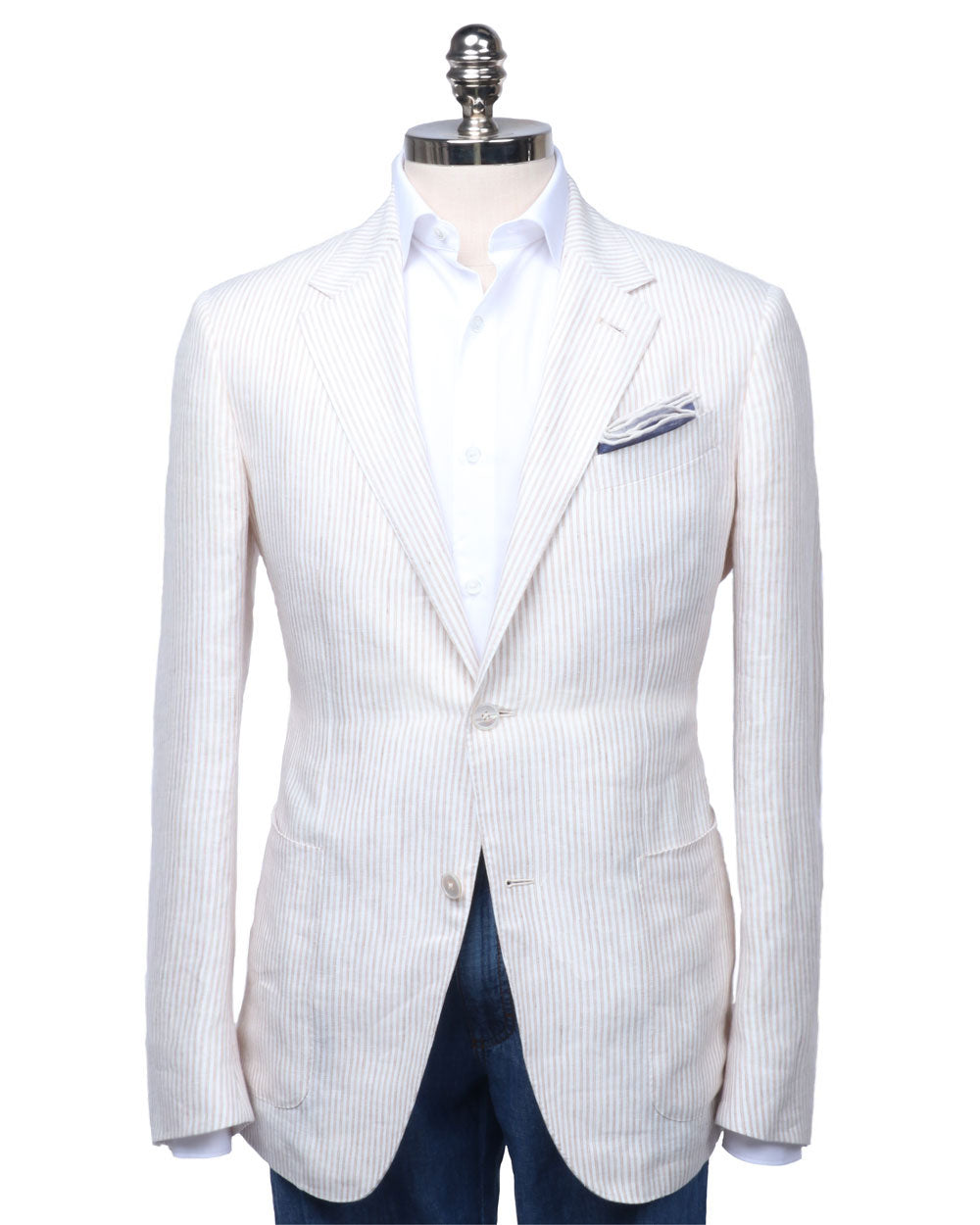Beige and White Pinstripe Sportcoat