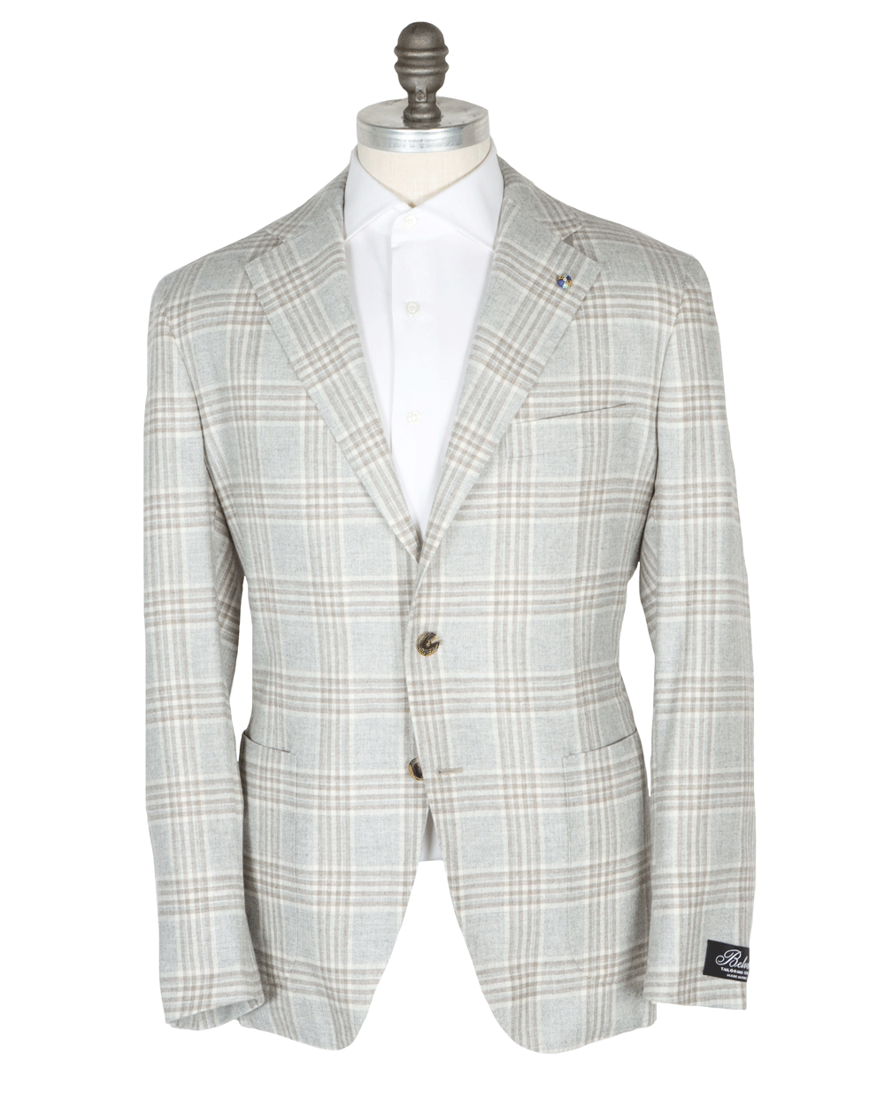 Light Grey and Cream Windowpane Sportcoat