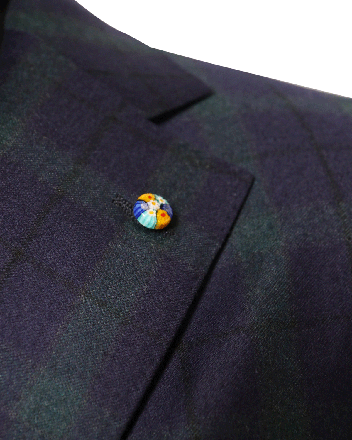 Navy and Green Plaid Soft Wool Sportcoat