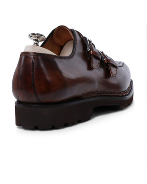 Artistico Leather Monkstrap in Medium Chocolate