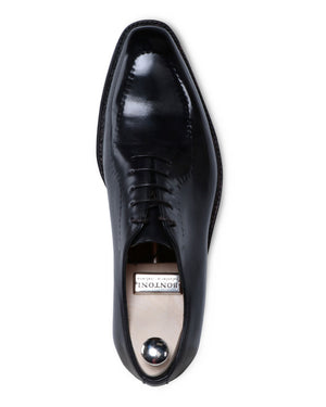 Elegant Reverse Leather Lace Up in Nero Cafe