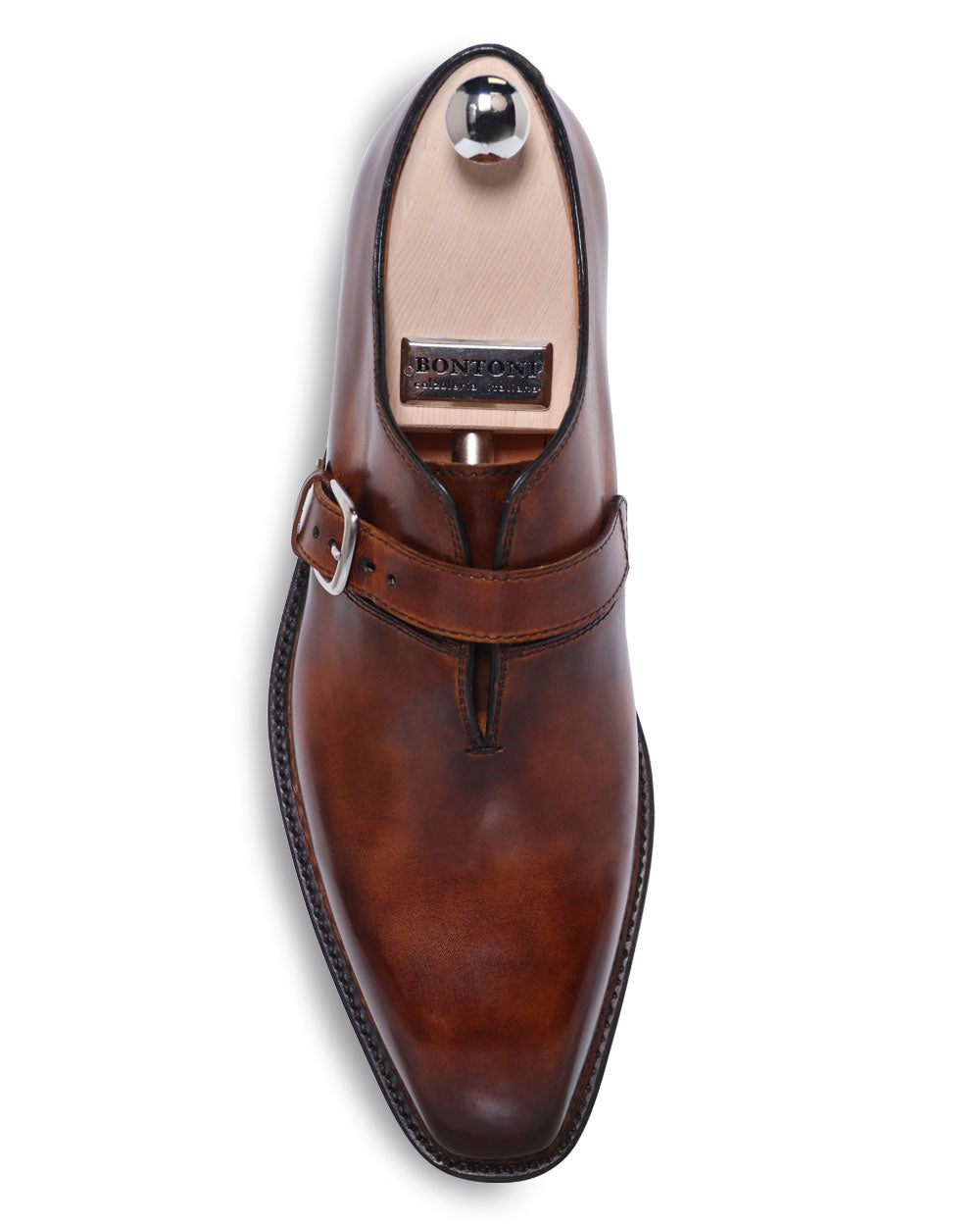 Giallo Scuro Leather Monk Strap Shoe