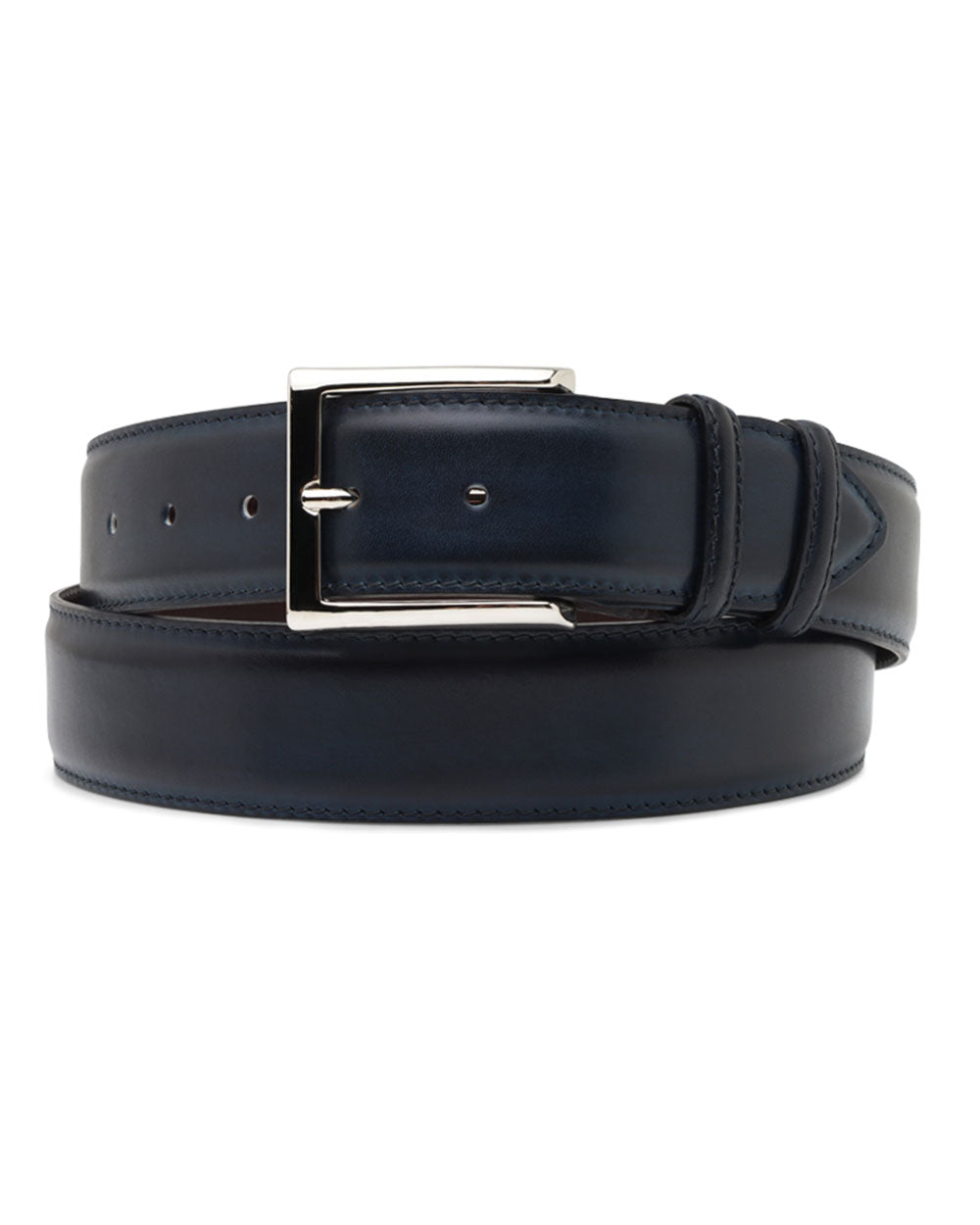 Leather Belt in Blue Scuro