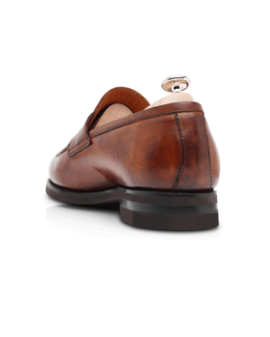 Principe Smooth Leather Penny Loafer in Cognac