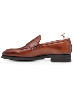 Principe Smooth Leather Penny Loafer in Cognac