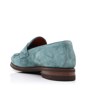 Suede Single Monkstrap Loafer in Turquoise