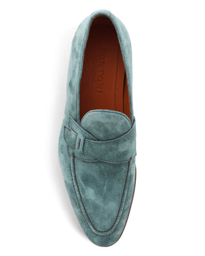 Suede Single Monkstrap Loafer in Turquoise