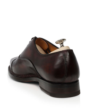 Zaffiro Leather Laceup Captoe in Mattone