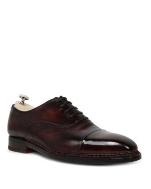 Zaffiro Leather Laceup Captoe in Mattone