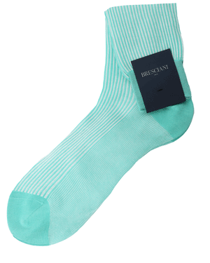 Mint Green and White Midcalf Socks