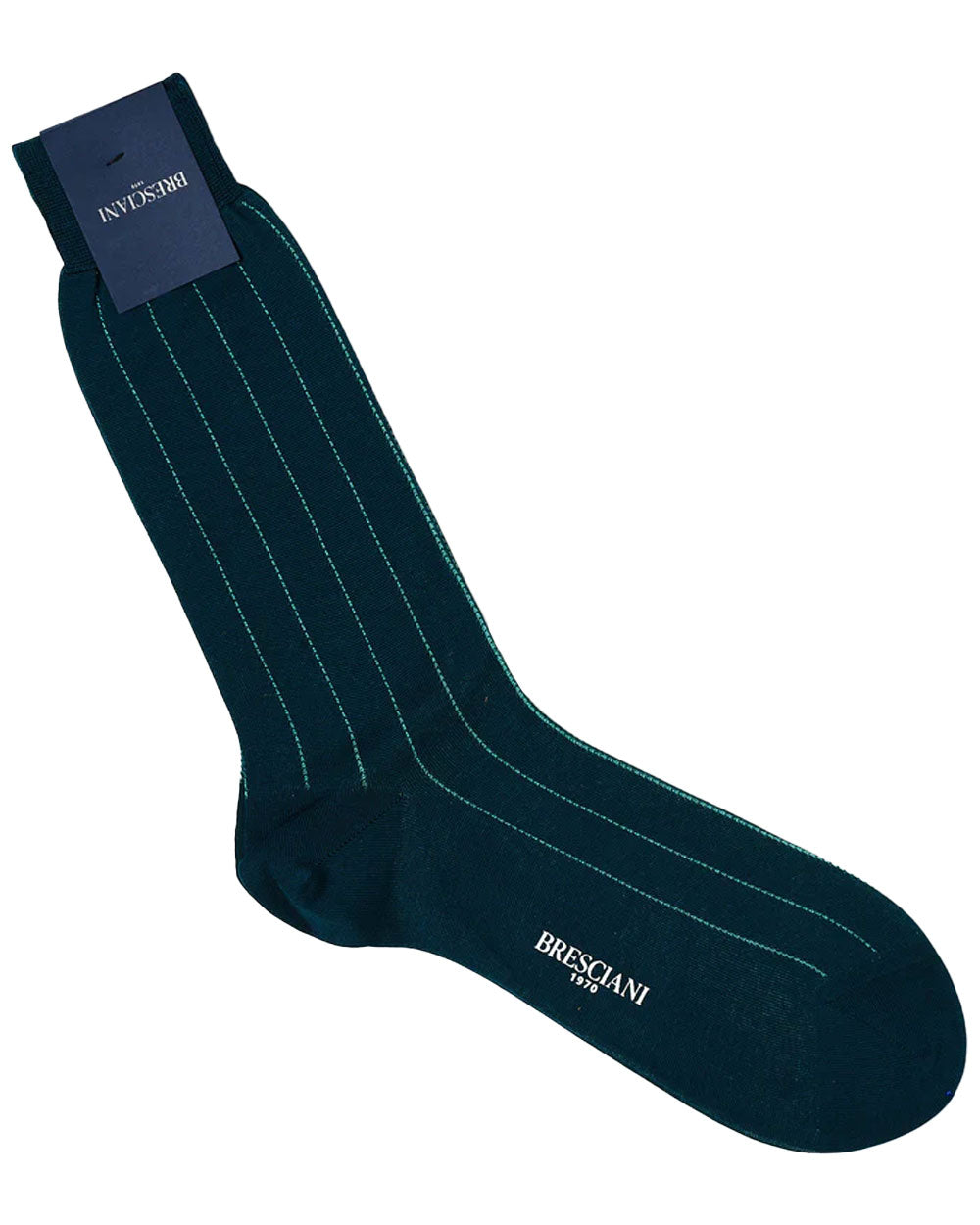 Striped Mid Calf Sock in Green