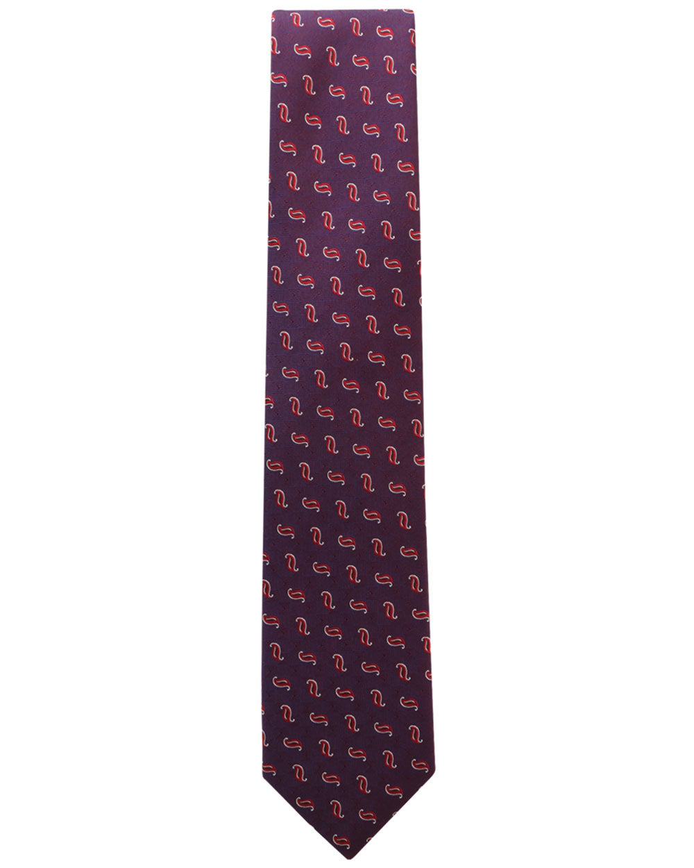 Amaranth and Flame Paisley Motif Tie