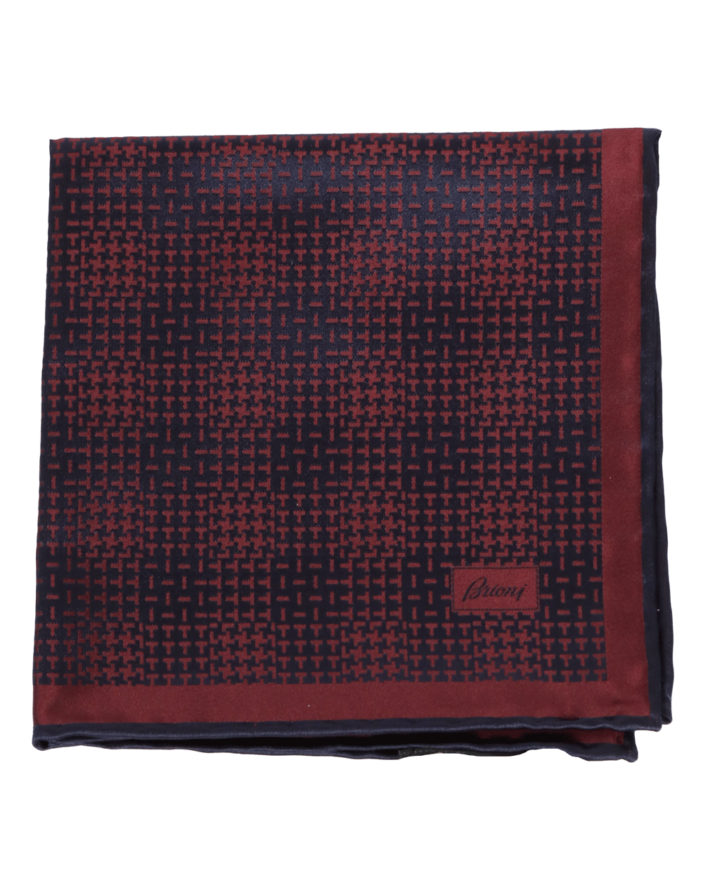 Blue and Brown Jacquard Silk Pocket Square