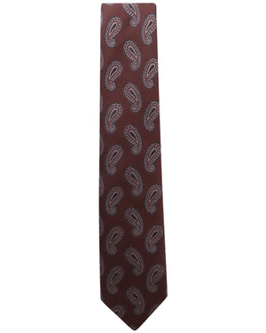 Brown and Grey Paisley Tie