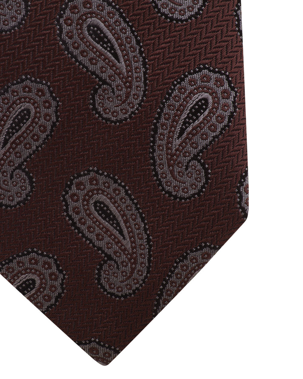 Brown and Grey Paisley Tie