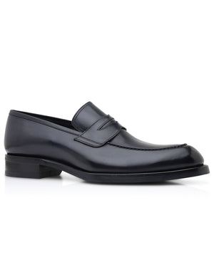 Calfskin Leather Penny Loafer in Midnight Blue
