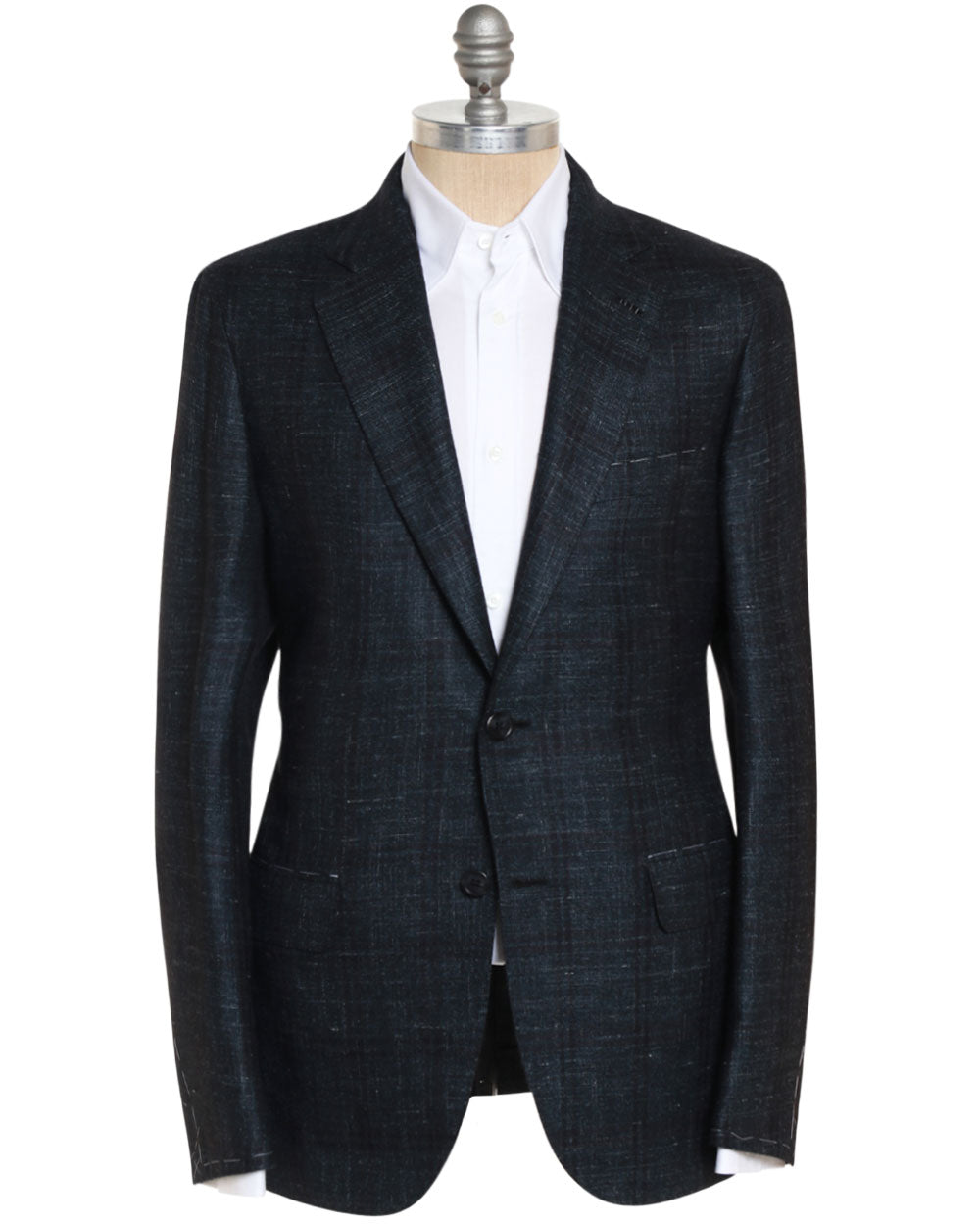 Dark Green and Black Cashmere Blend Plaid Plume Sportcoat