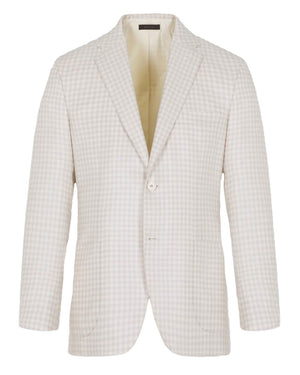 Ivory and Grey Checked Sportcoat