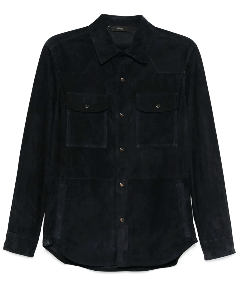 Midnight Blue Suede Western Overshirt