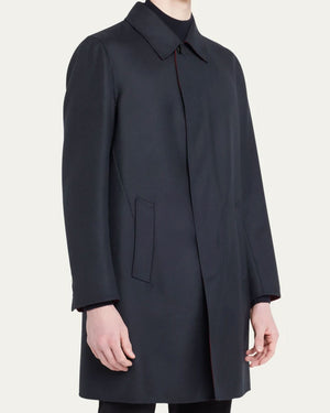 Navy Blue Double Car Coat