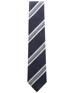 Navy and Light Blue Striped Tie