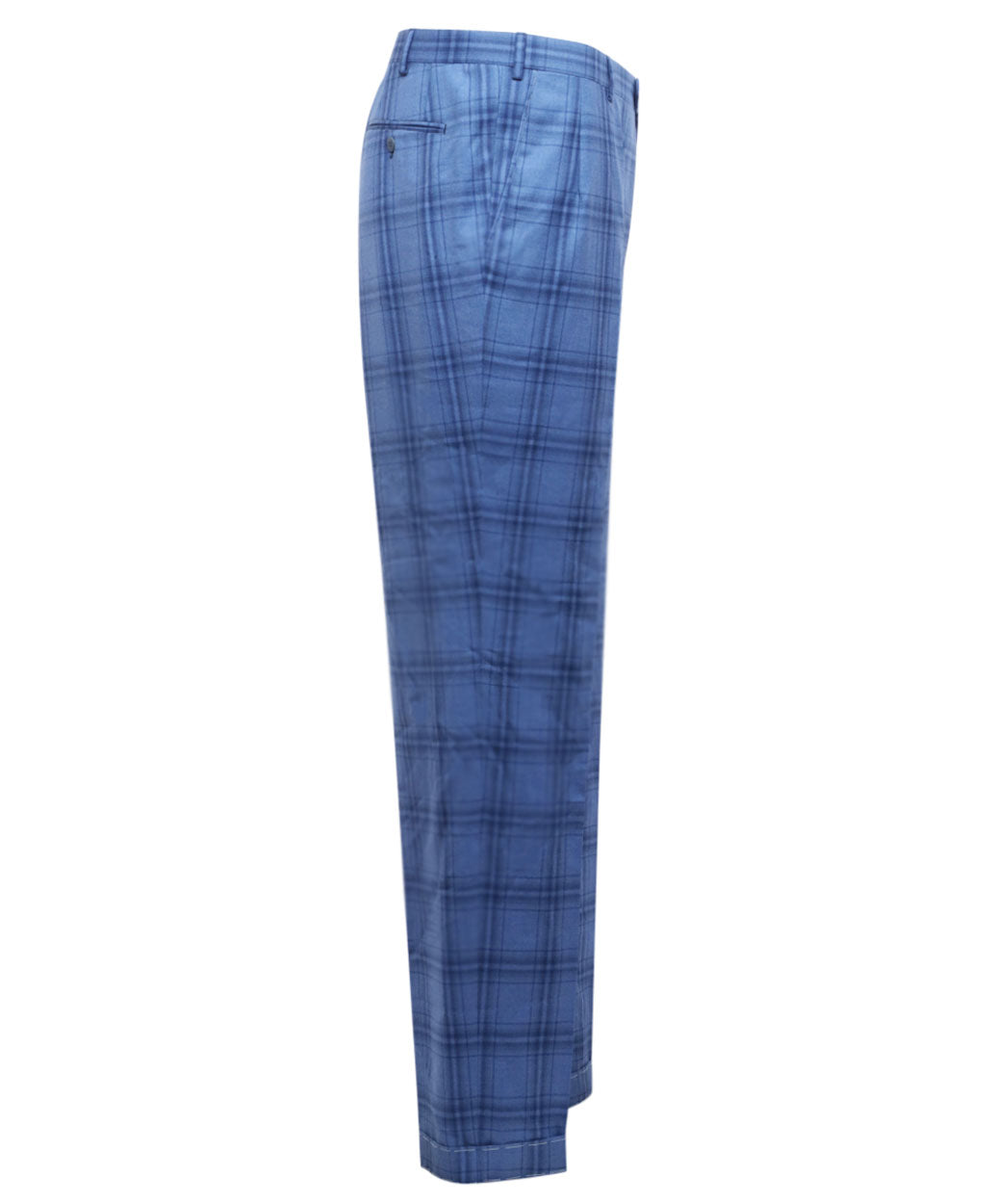 Blue Plaid Dress Trouser