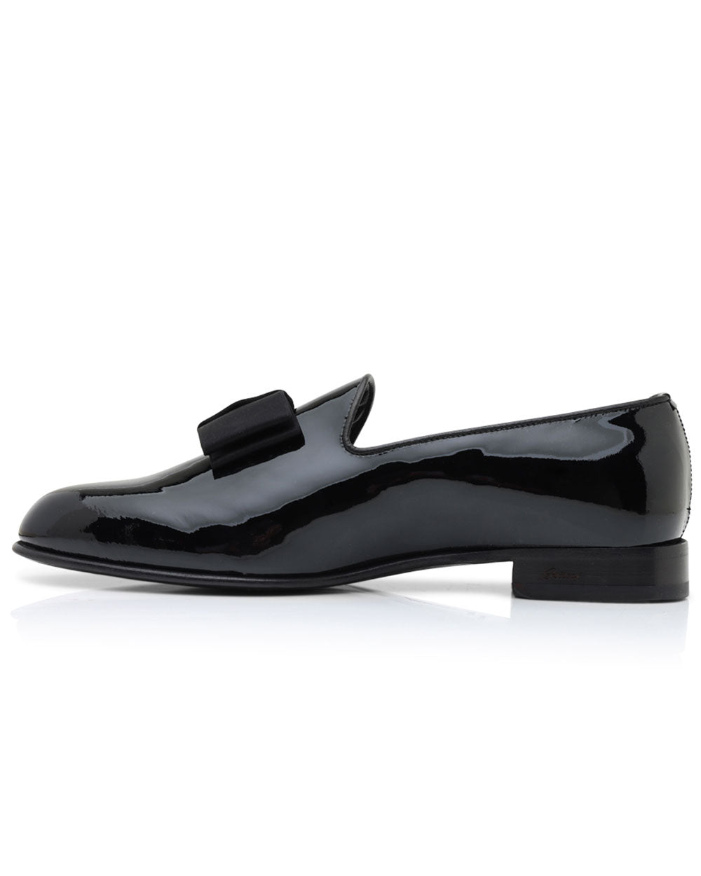 Patent Leather Formal Loafer with Bow Tie in Black