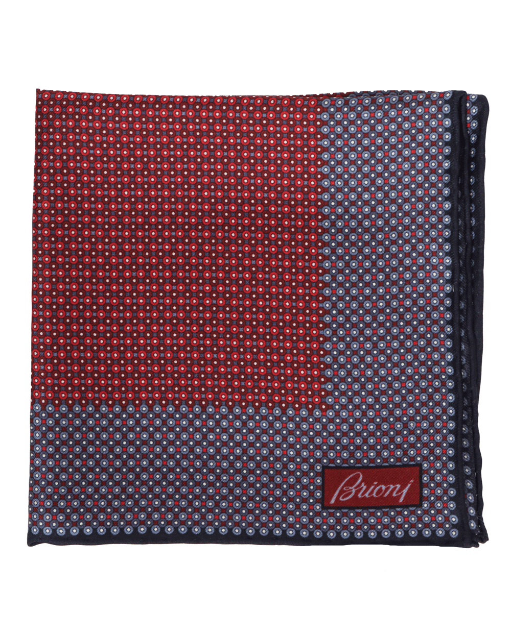 Red and Navy Micro Motif Pocket Square